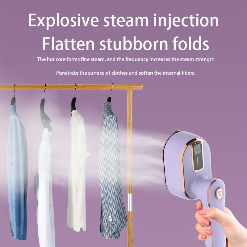 Dual-Use Foldable Handheld Steam Iron for Household or Travel Use
