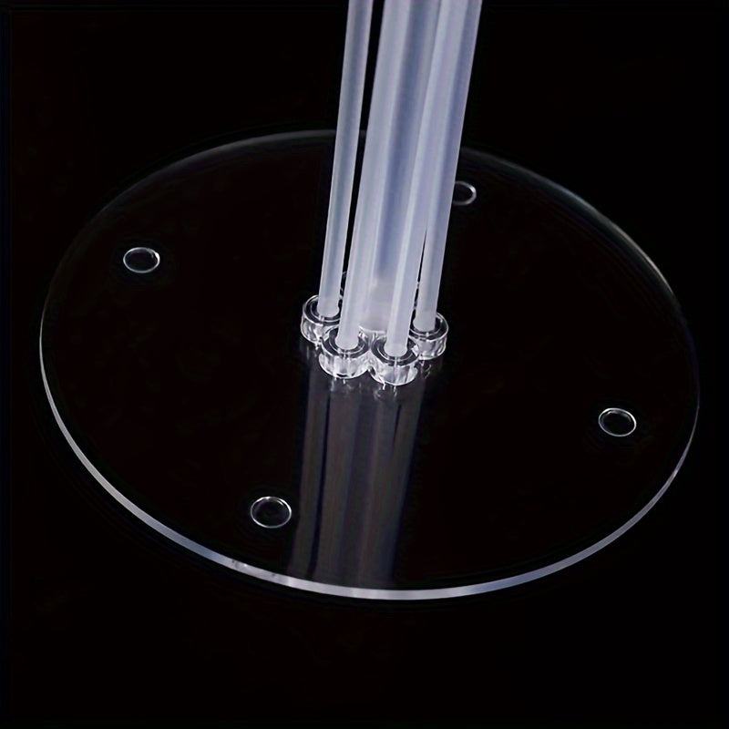 Kit de soporte para guirnalda de globos con soportes para columnas de globos transparentes de 7 cabezas, reutilizable para decoraciones de fiestas, bodas y cumpleaños