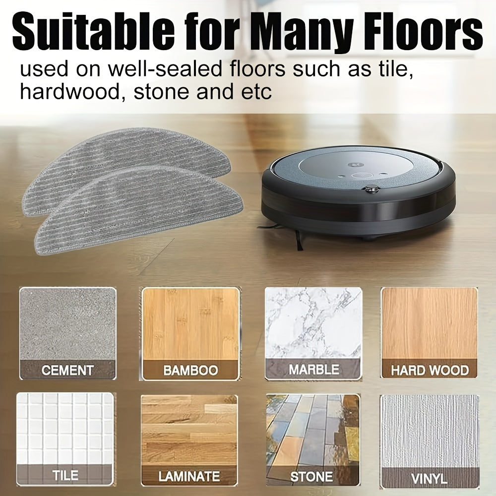 Набор из 6 подушечек для швабры: Совместим с iRobot Combo j5/j5+, i5/i5+ Робот-пылесос, моющиеся и многоразовые микрофибровые насадки для уборки пола.