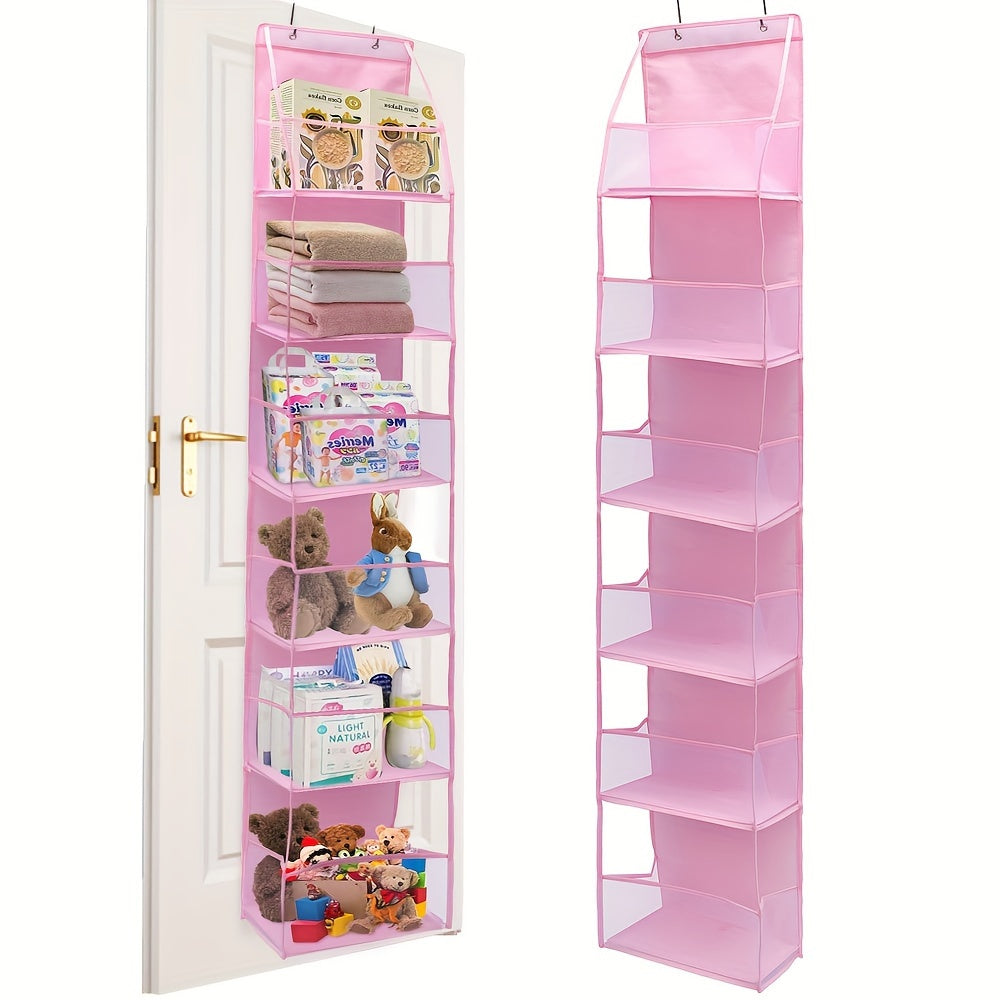 Storage Organizer with 6 Baskets for Food Cosmetics and Essentials Behind Doors