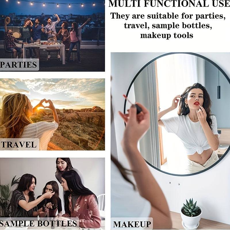 Set de mini botellas de spray 100 sin fragancia, transparentes, 2ml, 3ml, a prueba de fugas, para viajes