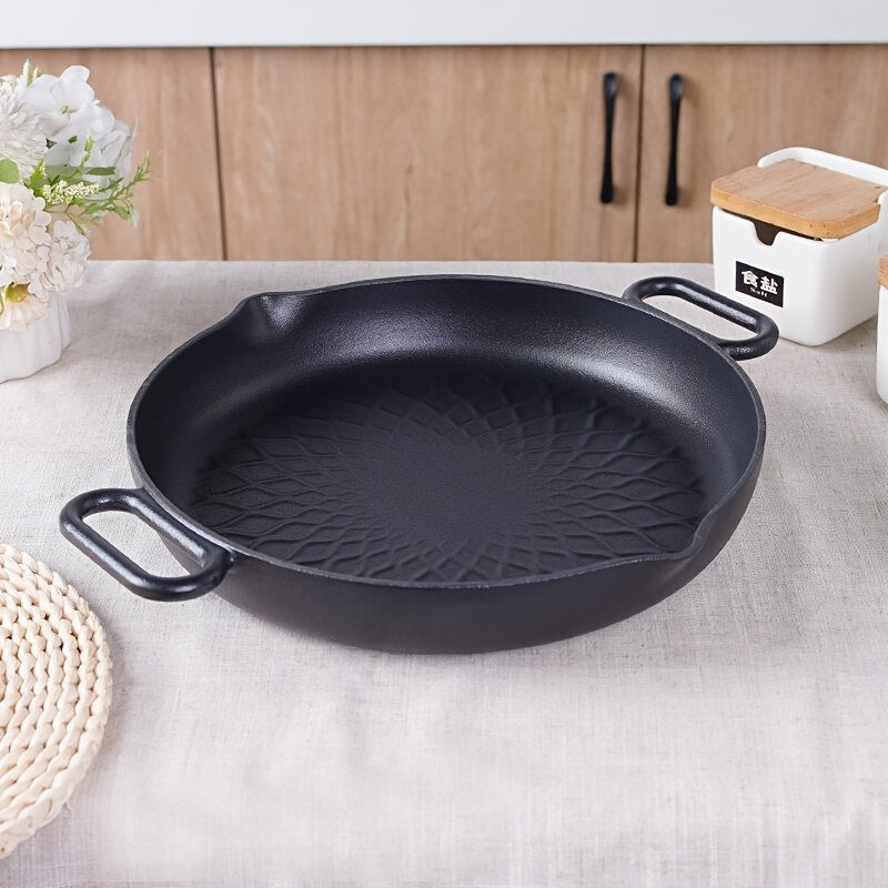 Enamel Cast Iron Skillet 32cm Non-Stick Pan for Eggs Steak Kitchen Use