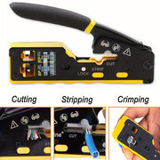 Ratcheting Data Cable Crimping Tool for RJ11 RJ12 RJ45 Connectors