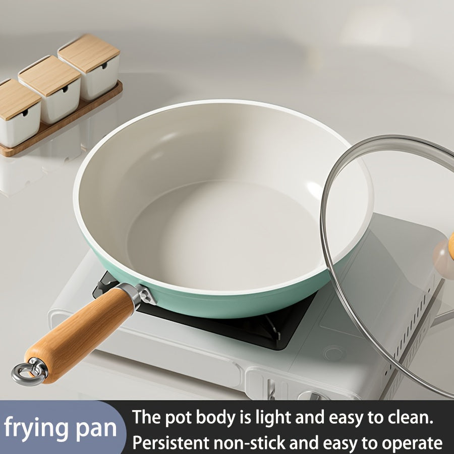 Non-Stick Cast Iron Skillet with Lid, Induction Compatible, Hand Wash, 10-Inch