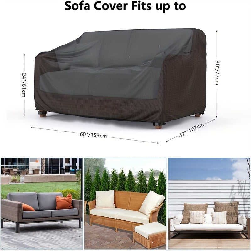 600D Heavy Duty Outdoor Patio Sofa Cover for 3-Seater Black