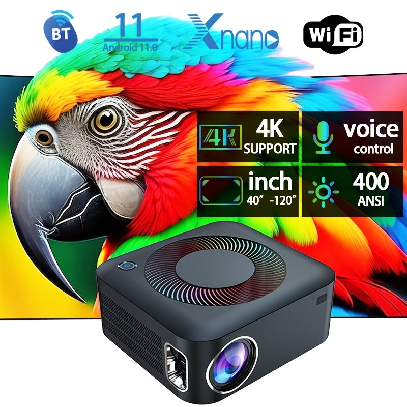 Proyector Android 1920x1080P Brillo 400ANS 1080P Cine en casa Enchufe UE