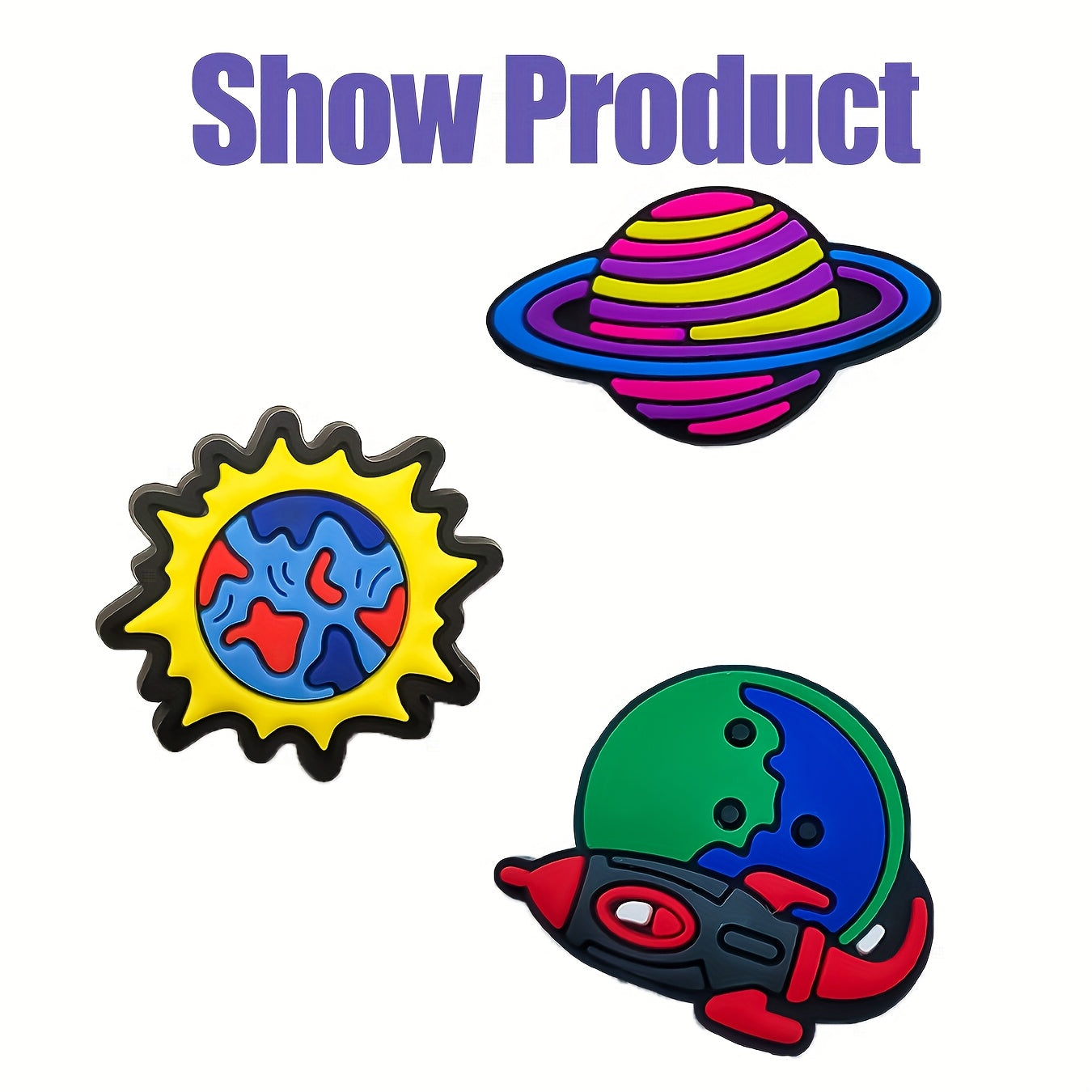 22pcs Space Explorer Shoe Charms PVC Astronaut Planet Rocket Footwear Accessories