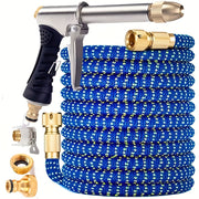 High-Pressure Metal Car Wash Water Gun Kit with Adjustable Nozzle and Rubber Hose for Garden and Outdoor Cleaning