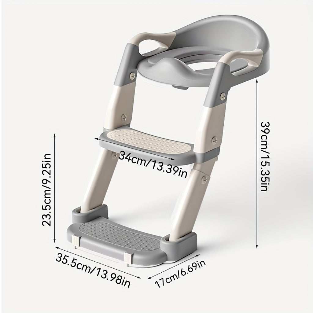 Серый пластиковый 3-в-1 многофункциональный детский туалетный тренажер, горшок-тренер, складная ступенька, кольцо для горшка для обучения туалету