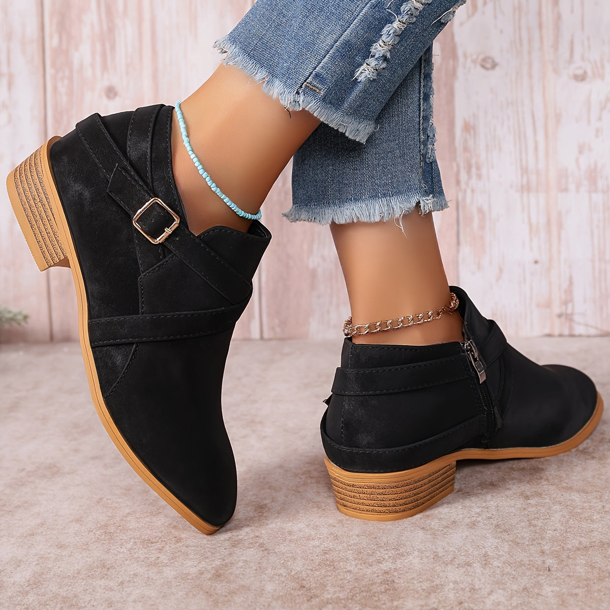Women's Plus Size Lace-Up Ankle Boots Autumn Winter High-End Leather