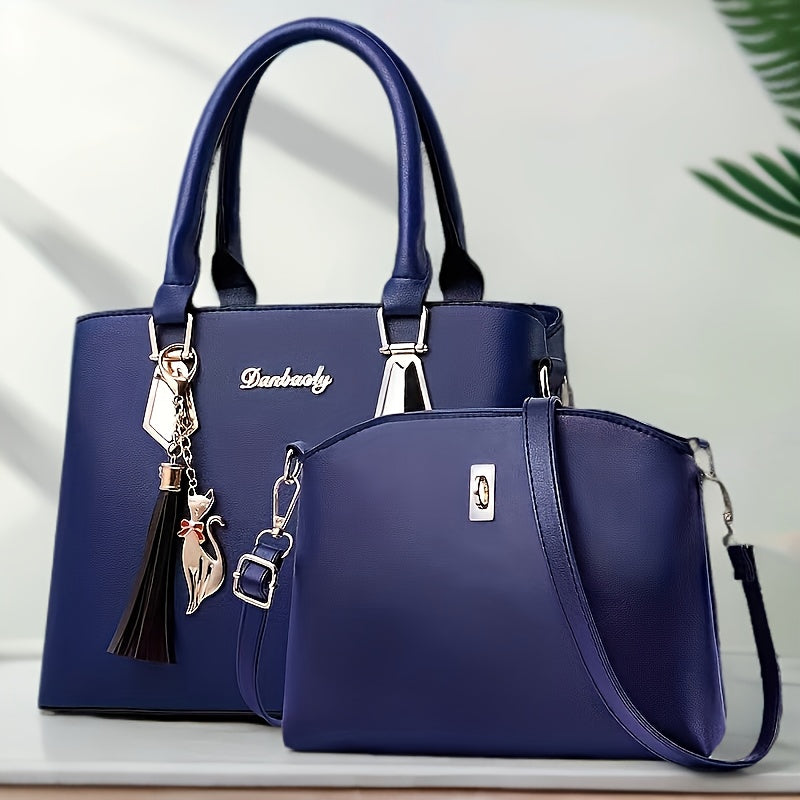 Women's PU French Design Handbag Large Capacity Casual Light Luxury Korean Print