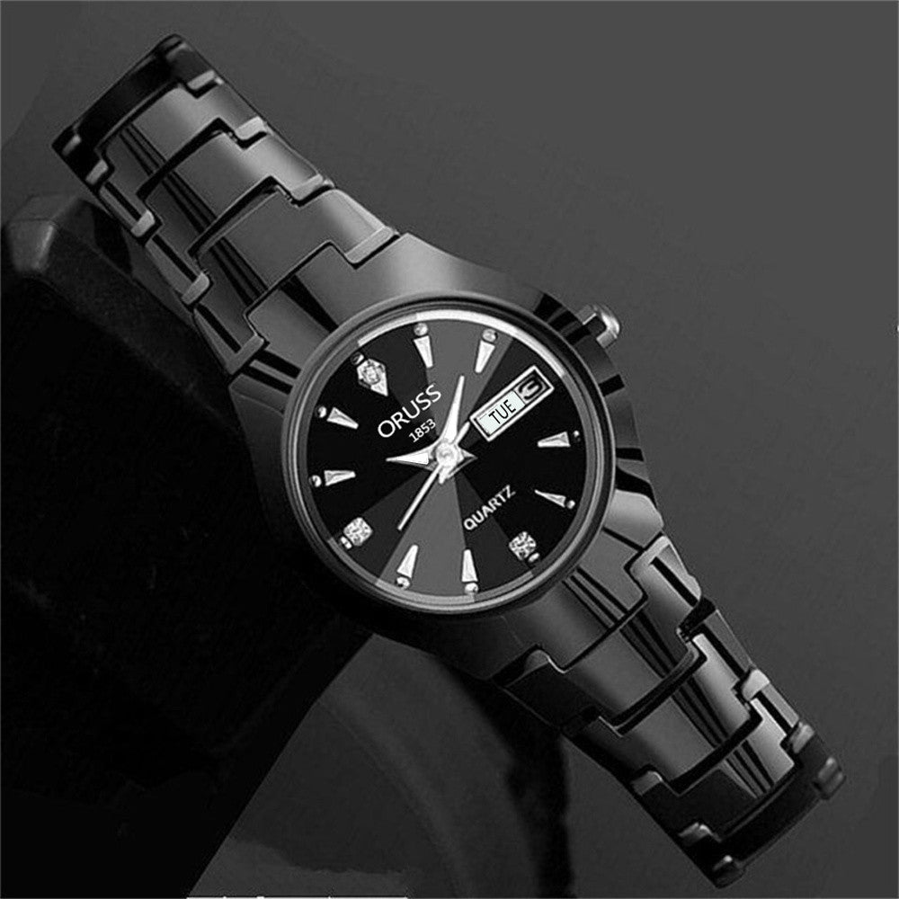 Women's All-in-One Steel Watch with Quartz Movement and Classic Design