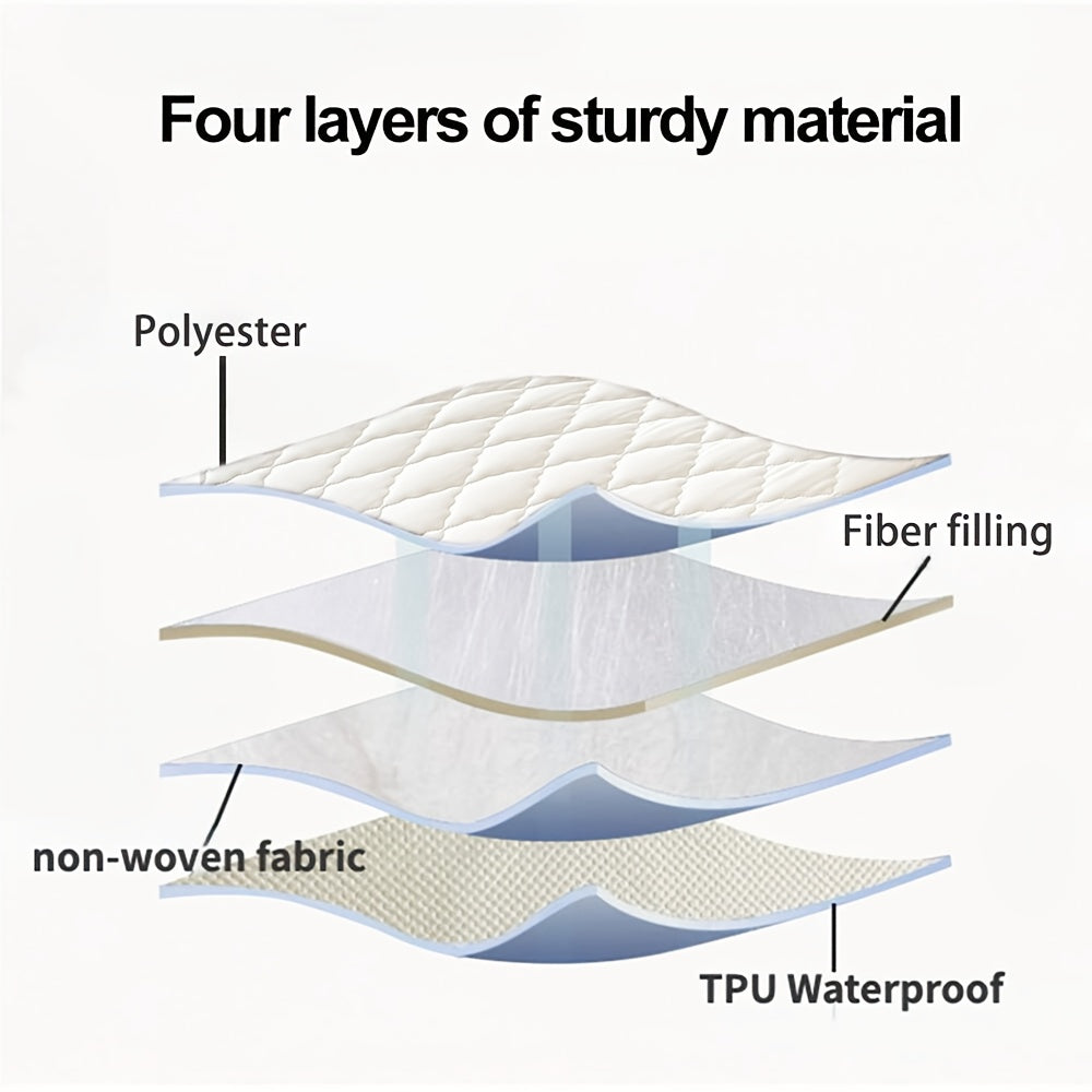 Protector de colchón impermeable transpirable, cubrecolchón acolchado ant dust en blanco, azul oscuro, verde, gris