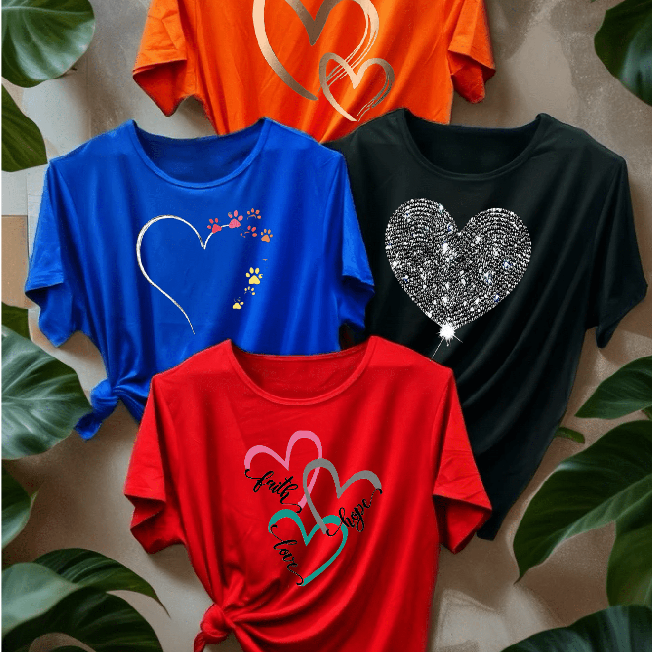 Women's Casual Crew Neck T-Shirts 4 Pack Short Sleeve Summer Spring Colors