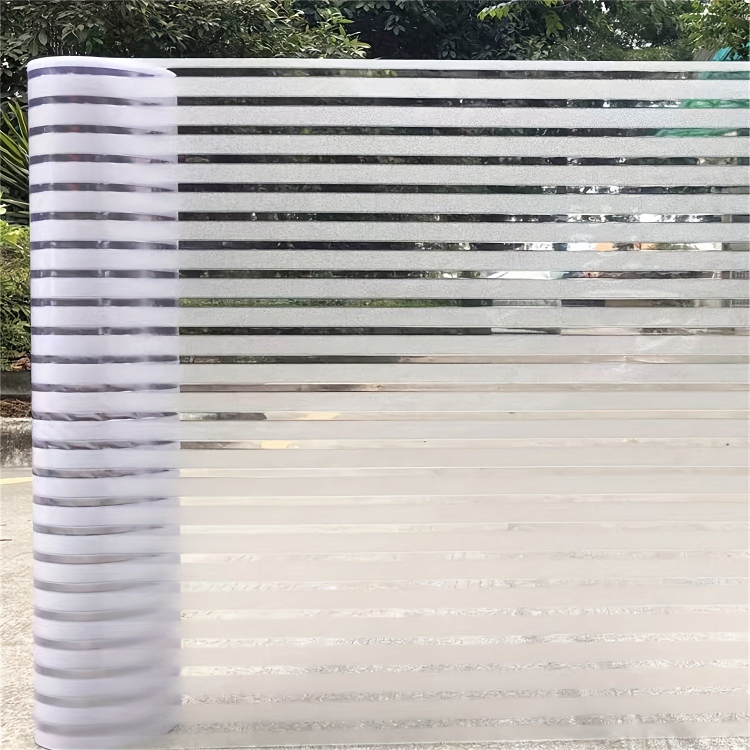 Half Inch Striped Anti-Peeping Glass Film Waterproof Adhesive Window Sticker
