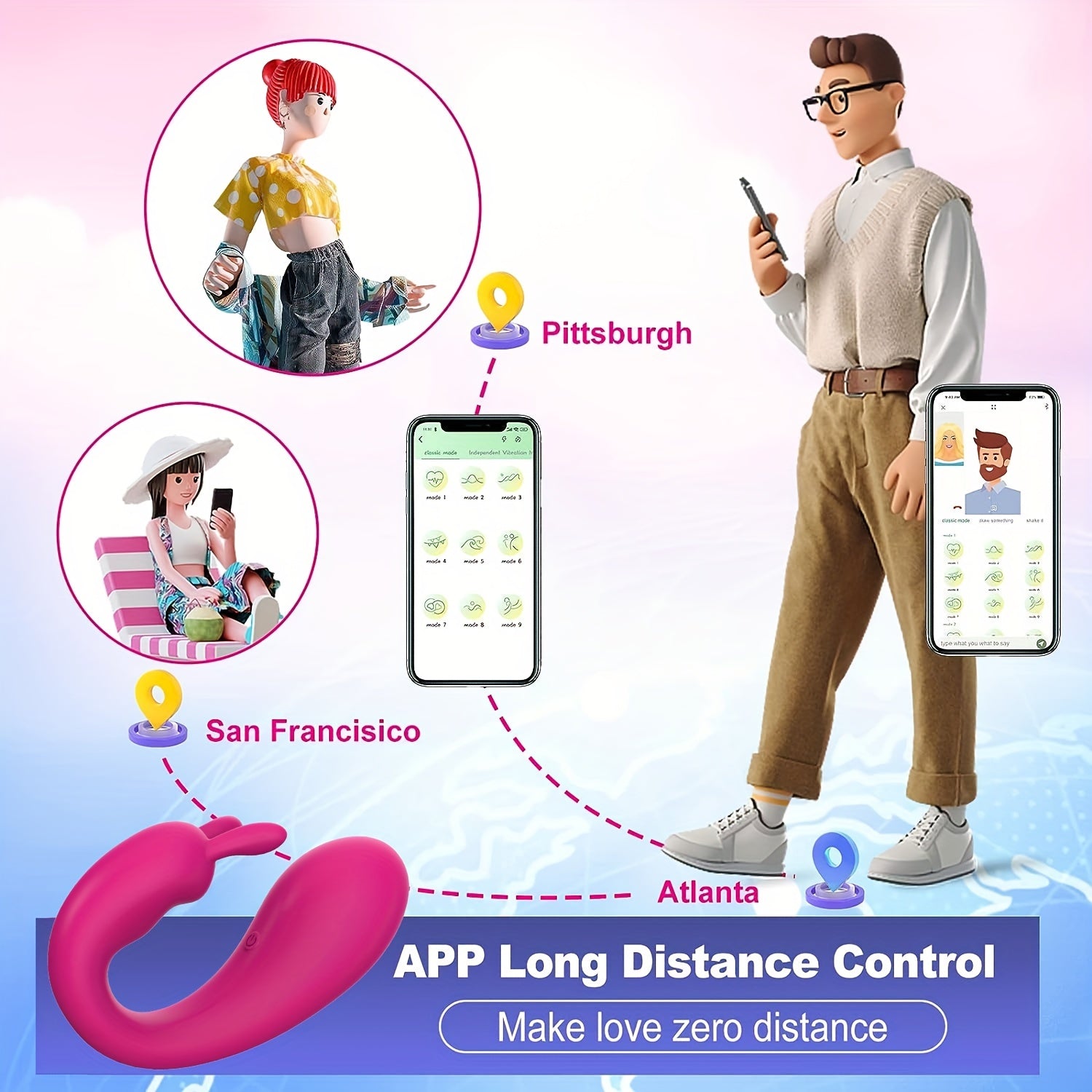 Women Rechargeable Remote Control G-Spot Panty Vibrator Long Distance Sex Toy