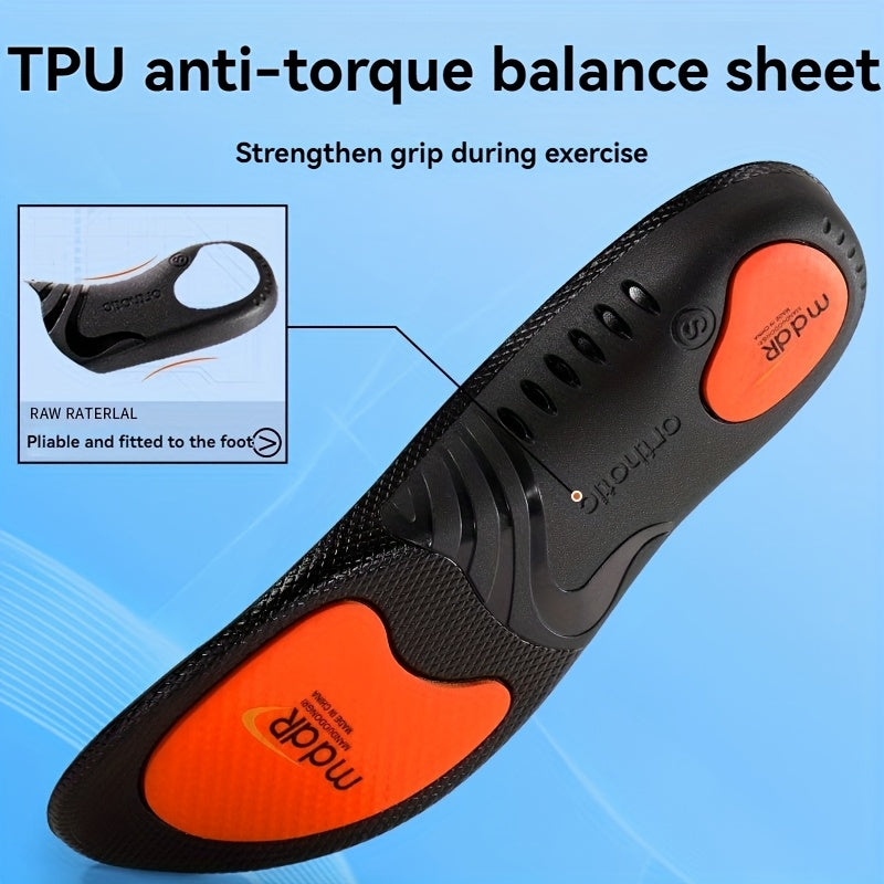 Unisex Sports Insoles Black Orange Support Shock Absorption