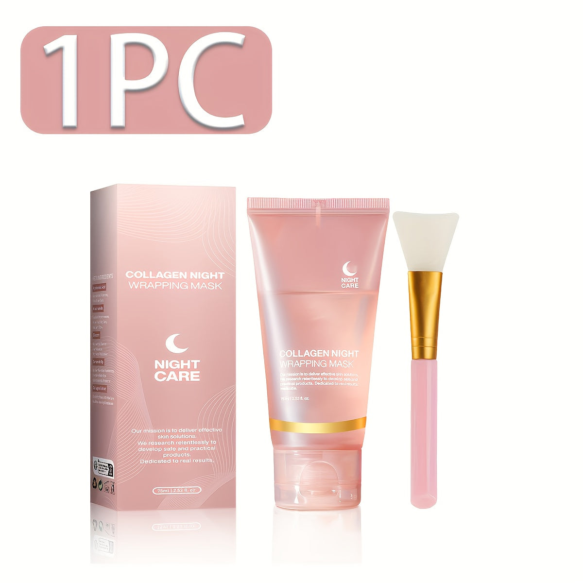 Máscara facial nocturna unisex con ácido hialurónico, colágeno y libre de parabenos, hidratante