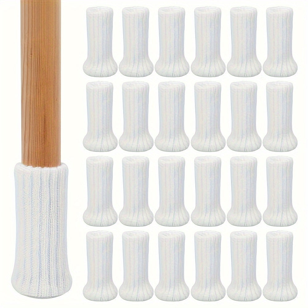 Set of 24 Elastic Chair Leg Socks with Anti-Slip Pads for Floor Protection