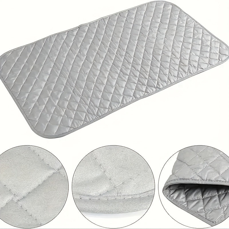 Портативный утюжильный мат, неэлектрическая термостойкая подушка, которая прочная, washable и сушимая. Поставляется с защитным чехлом для одежды, идеально подходит для стирки и глажки.