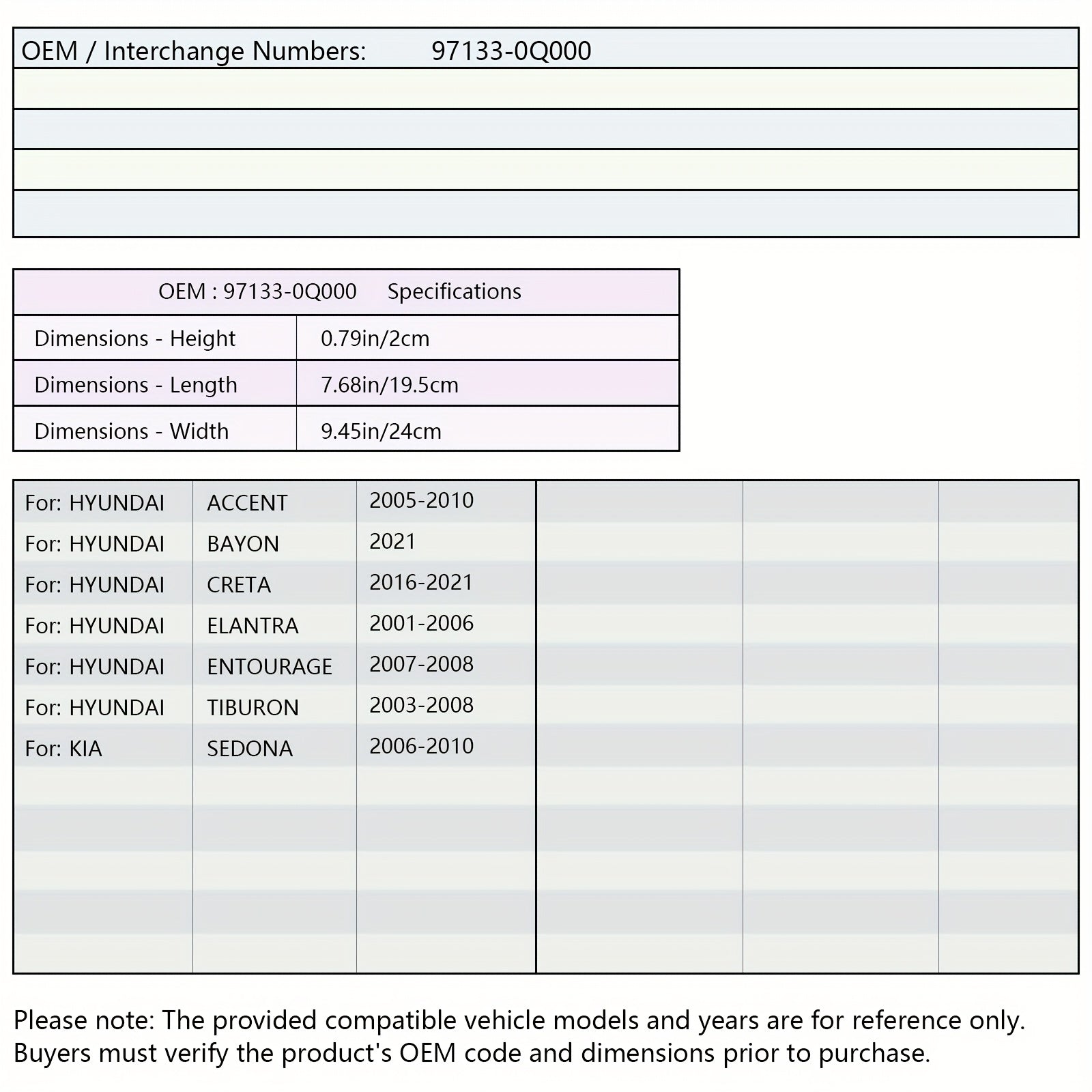 Activated Carbon Cabin Air Filter for Car Air Purifier Body | OE 87901-E000A