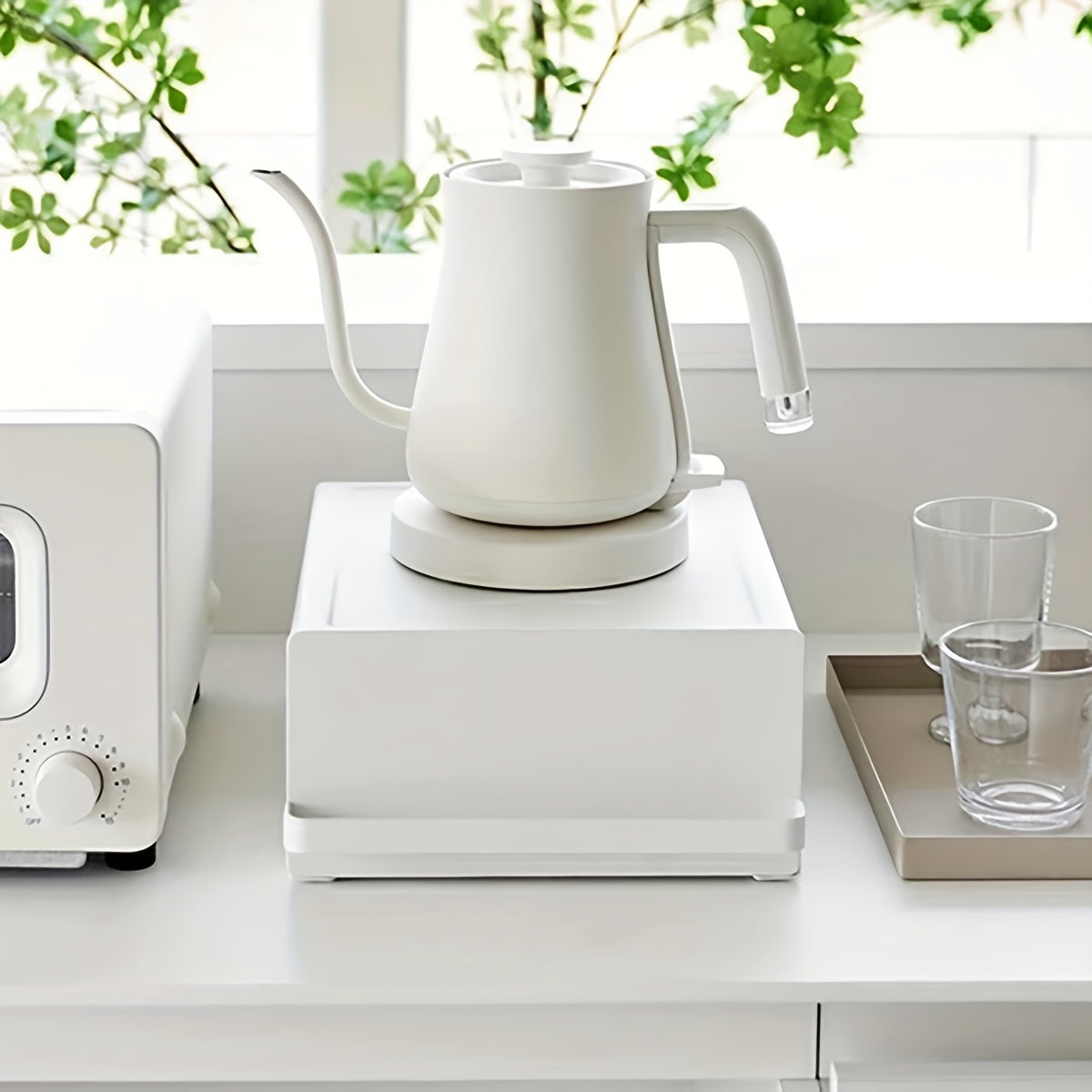 Metal Kitchen Organizer With Drawer for Coffee Machines and Tea Bags