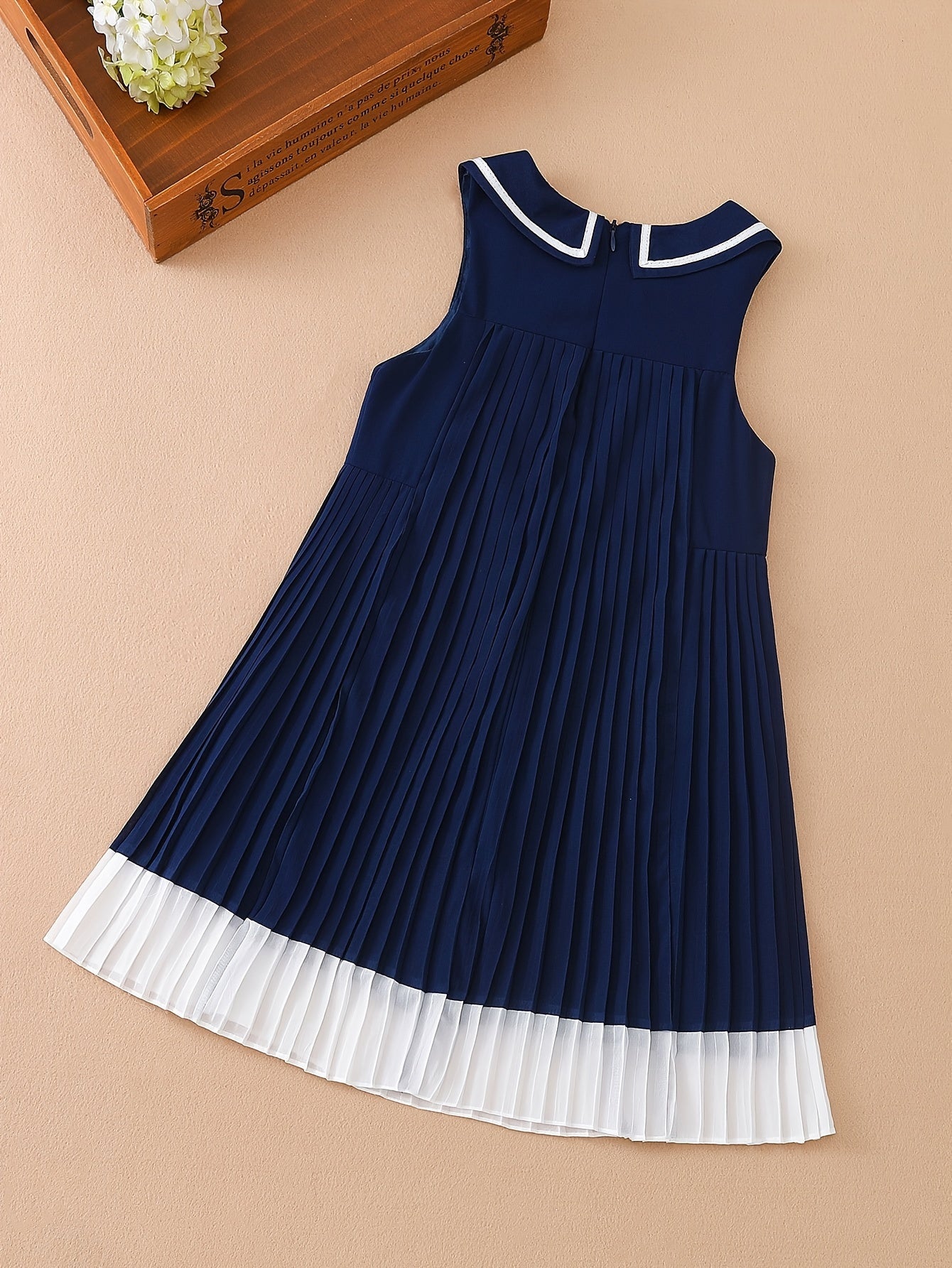 Girls' Knee-Length Chiffon Sundress with Bow Sleeveless A-Line Princess Skirt for Girls Summer