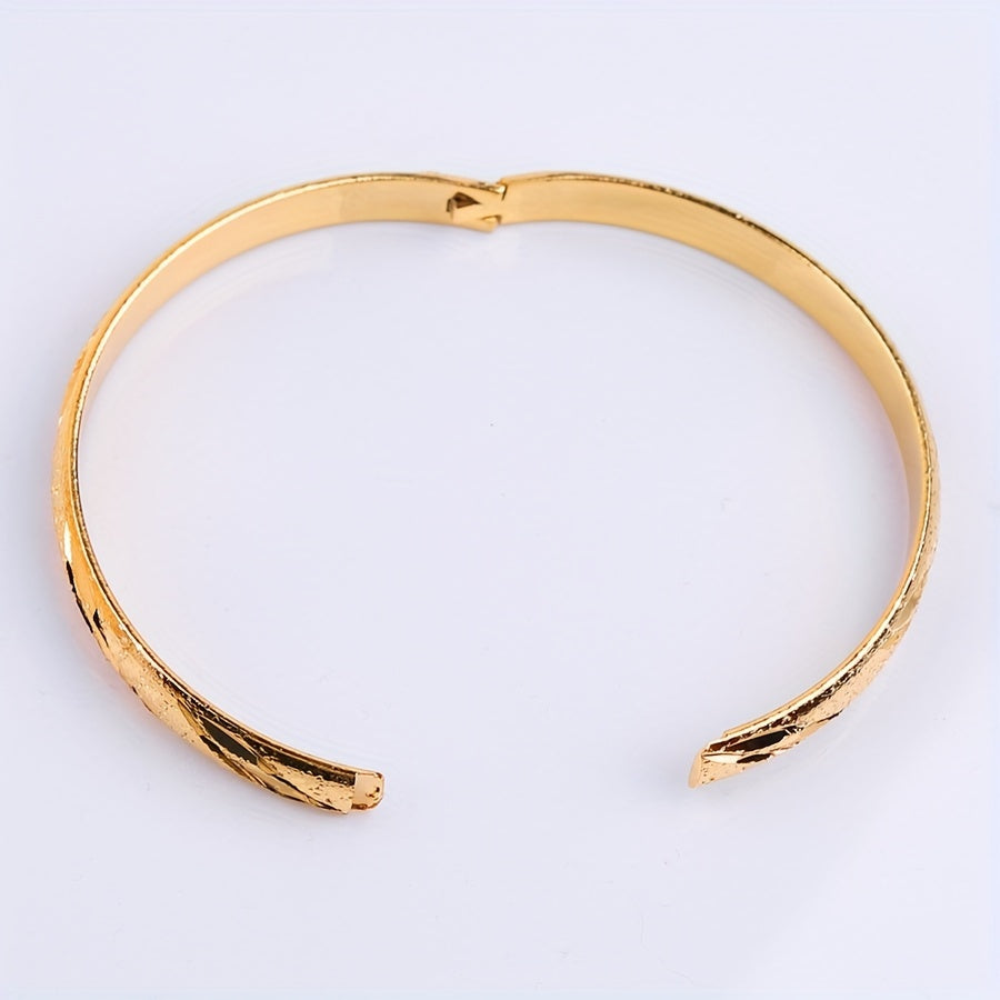 Set of 6 Gold Plated Middle Eastern Style Bangle Bracelets for Women Weddings Parties Everyday