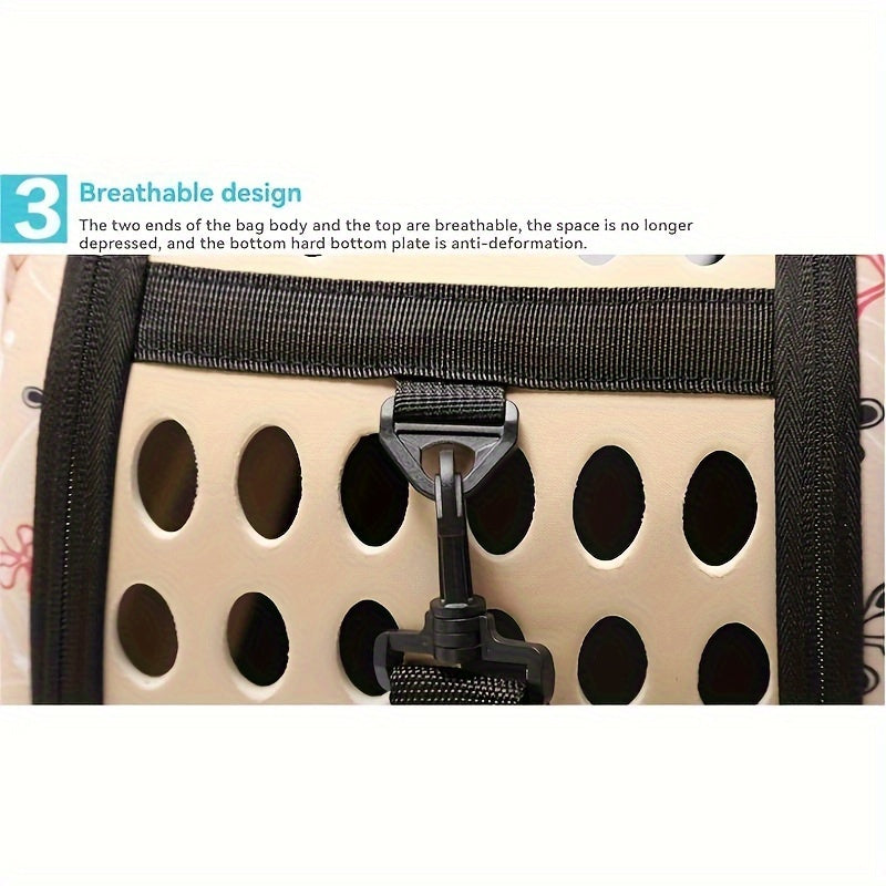 Foldable EVA Cat Carrier with Breathable Design and Zipper Closure for Outdoor Travel