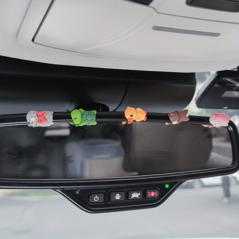 6 dona Yoqimli Hayvonlar Avtomobil Ichki Dekoratsiyalari Quyon Qo'y Turtka Dekoratsiyalari