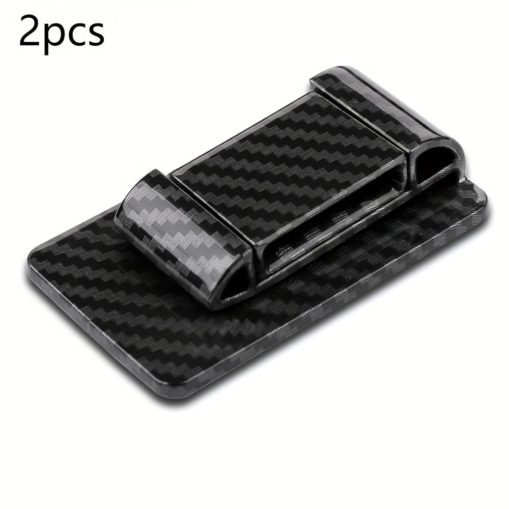 2pcs Black Carbon Fiber Plastic Seat Belt Stabilizers Anti-Vibration Car Accessories