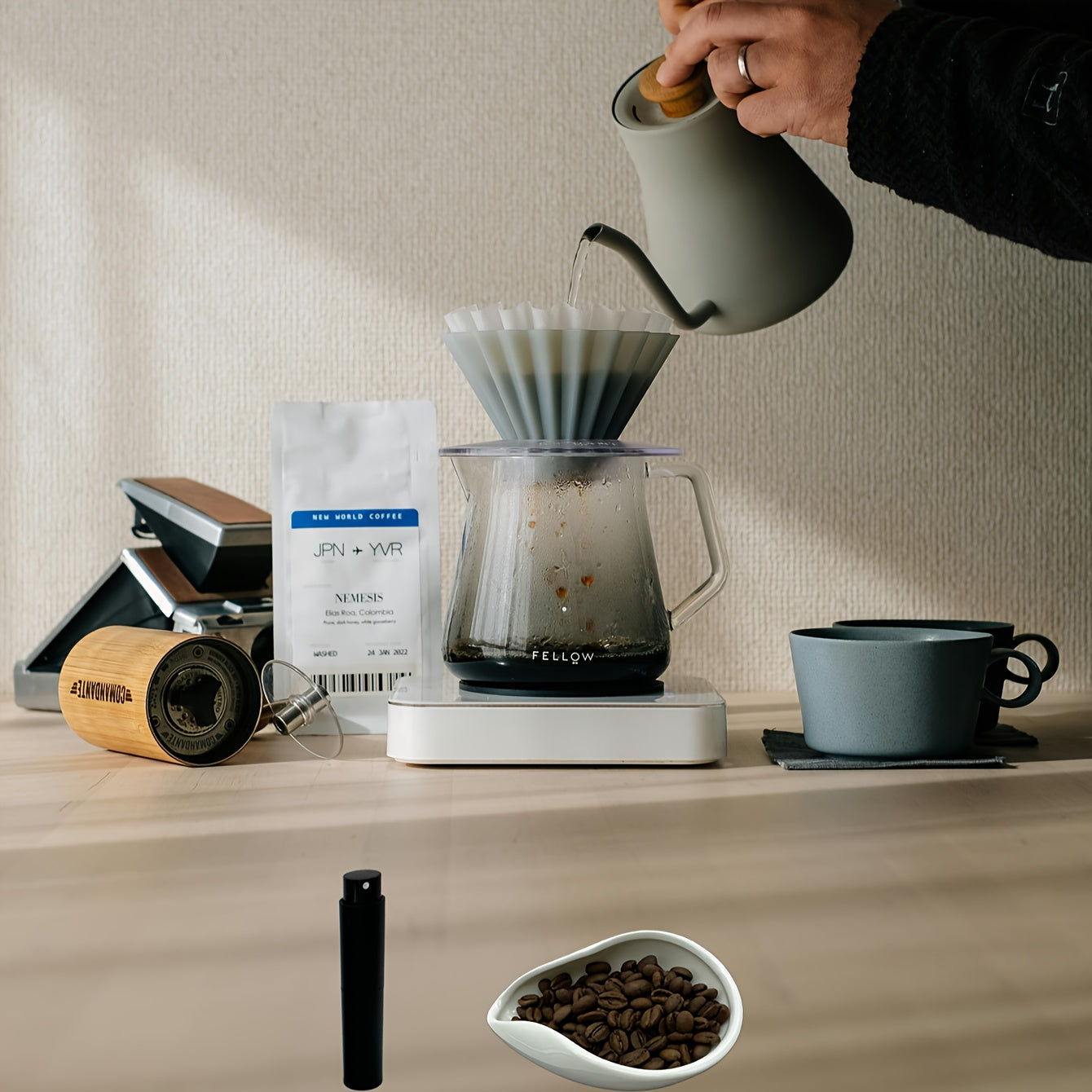 Kofe donasi o'lchash kubogi, tishli va spreyi shisha uchun baristalar uchun keramika espresso aksessuarlari