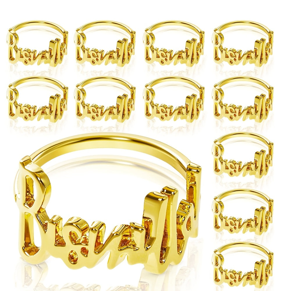 12-Pack Cast Iron Napkin Rings with Bismillah Design for Ramadan Weddings Parties