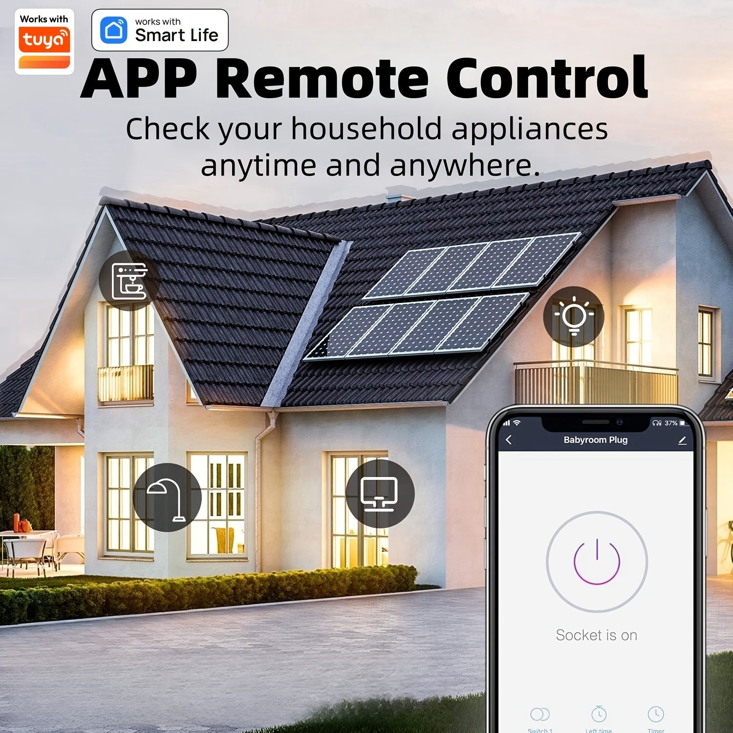 WiFi Smart Plug 16A 3600W European Standard Voice Control Energy Monitoring