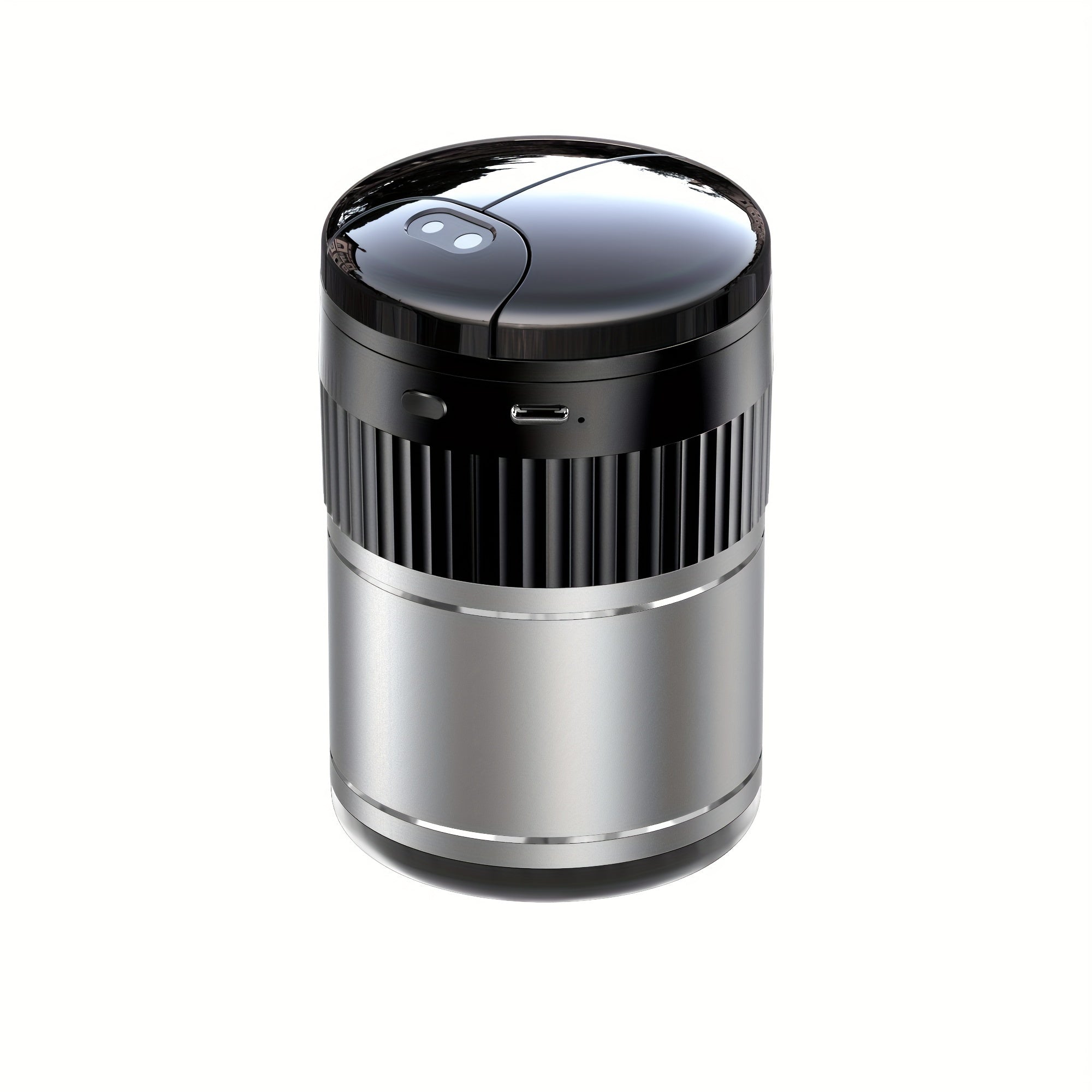 Универсальная автомобильная пепельница с инфракрасной автоматической крышкой, черный металл, аккумуляторная