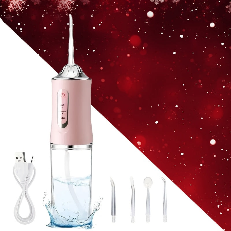 Portable Water Flosser with Rechargeable Battery 360° Nozzle Deep Teeth Cleaning