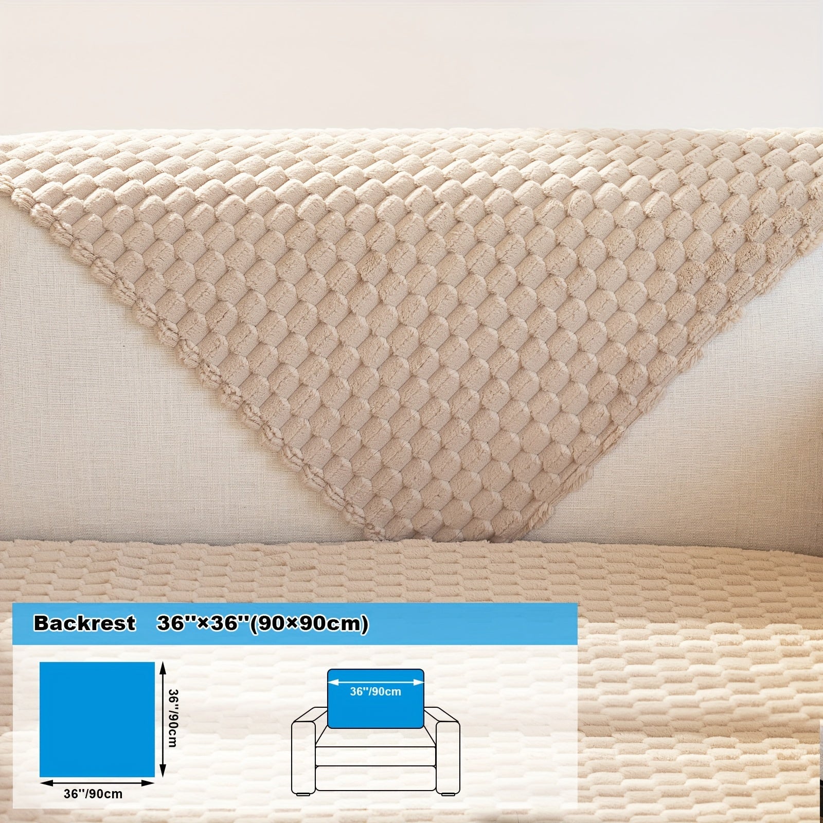 Velvet Sofa Cover Non-Slip Pet-Friendly Thick Furniture Slipcover for Armchairs and Sectionals