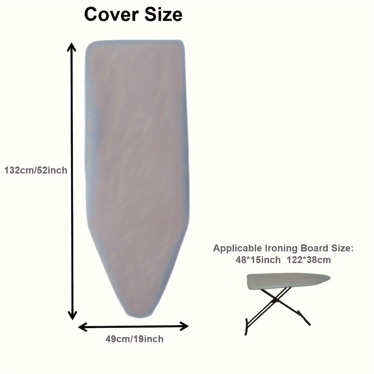 Premium Thickened Ironing Board Cover with Heat-Reflective Surface, Universal Fit