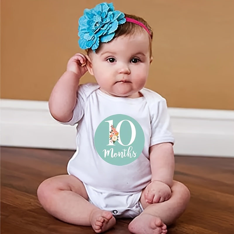 Monthly Milestone Stickers Set of 24 Floral Growth Milestones for New Parents