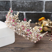 Vintage Black Bridal Tiara with Gauze Hair Hoop and Jewelry Accessories