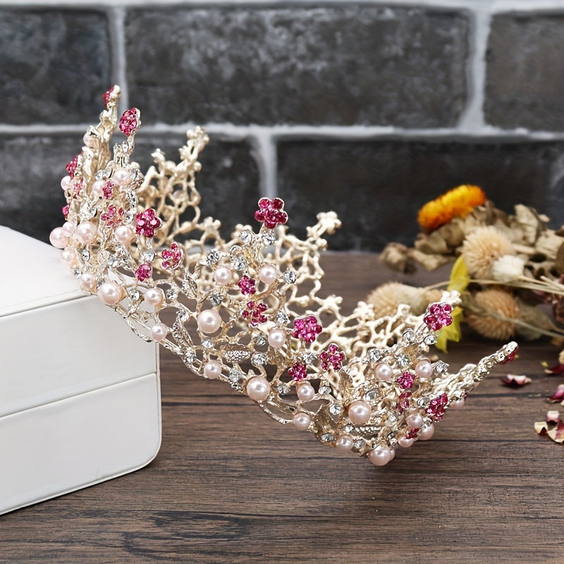 Vintage Black Bridal Tiara with Gauze Hair Hoop and Jewelry Accessories