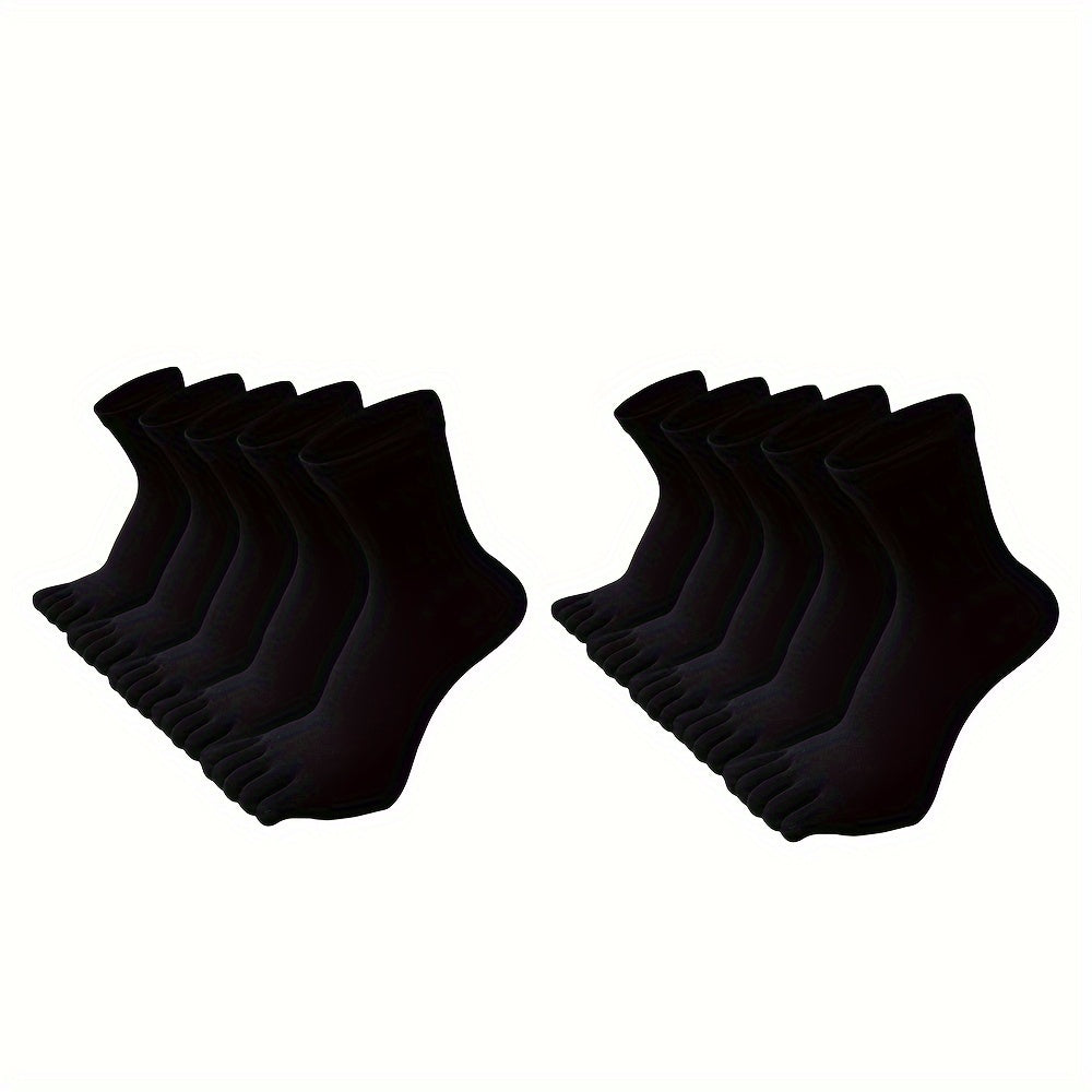 Мужские хлопковые носки-кастоманы 5 пар дышащие, устойчивые к запаху, однотонные цвета