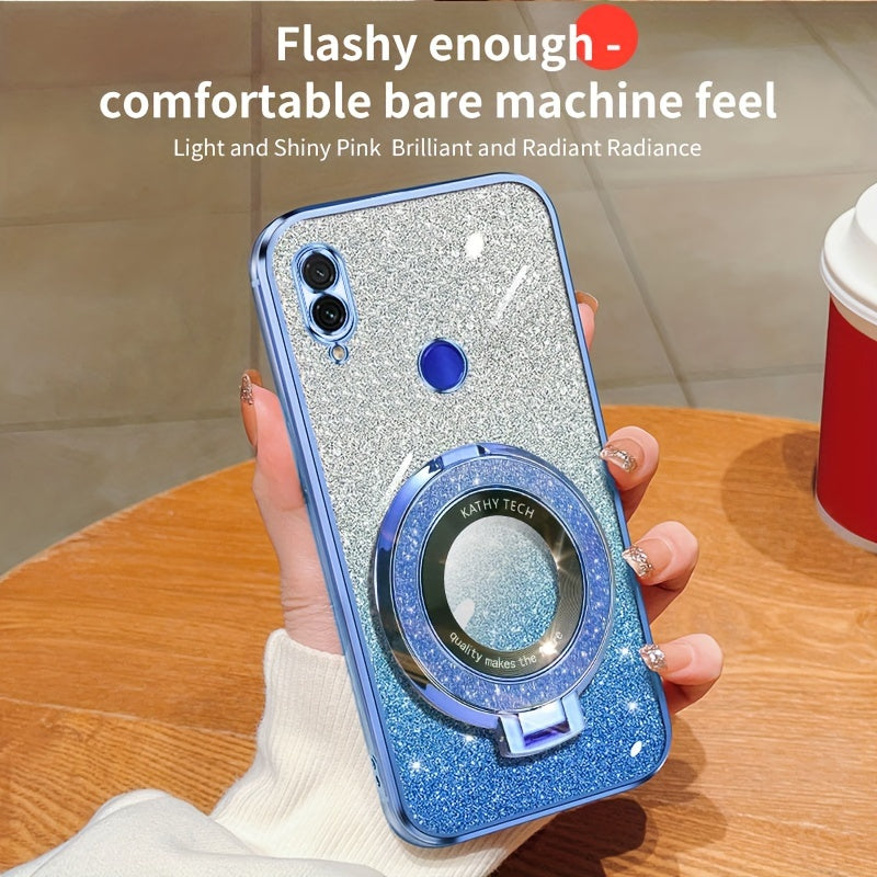 Glitter Magnetic Suction Phone Case for Redmi Note Series TPU Drop Proof