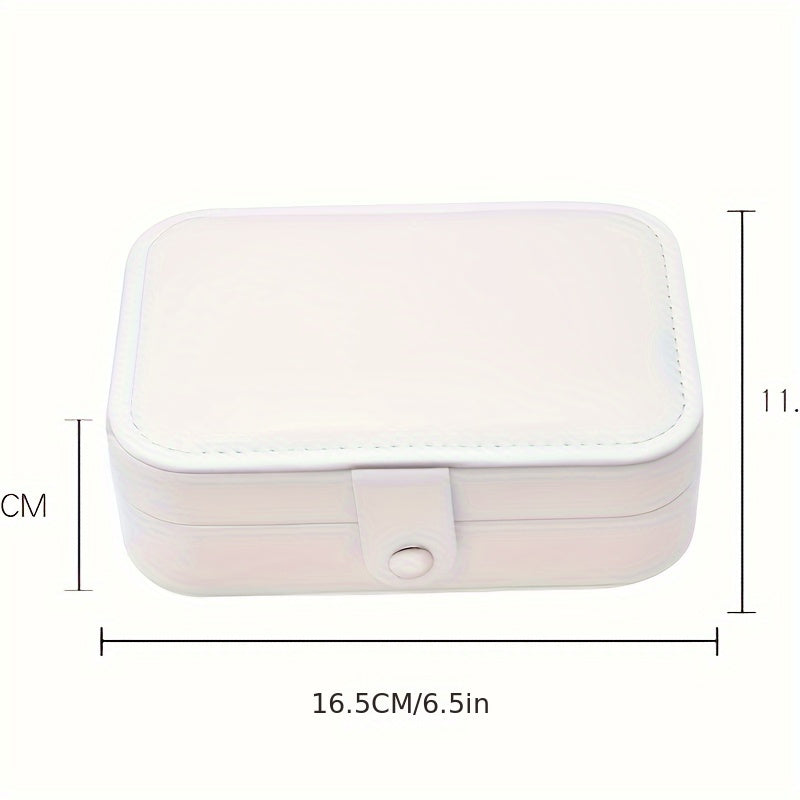 Caja organizadora de joyas de cuero sintético con exhibición ajustable y removible para viajes y almacenamiento