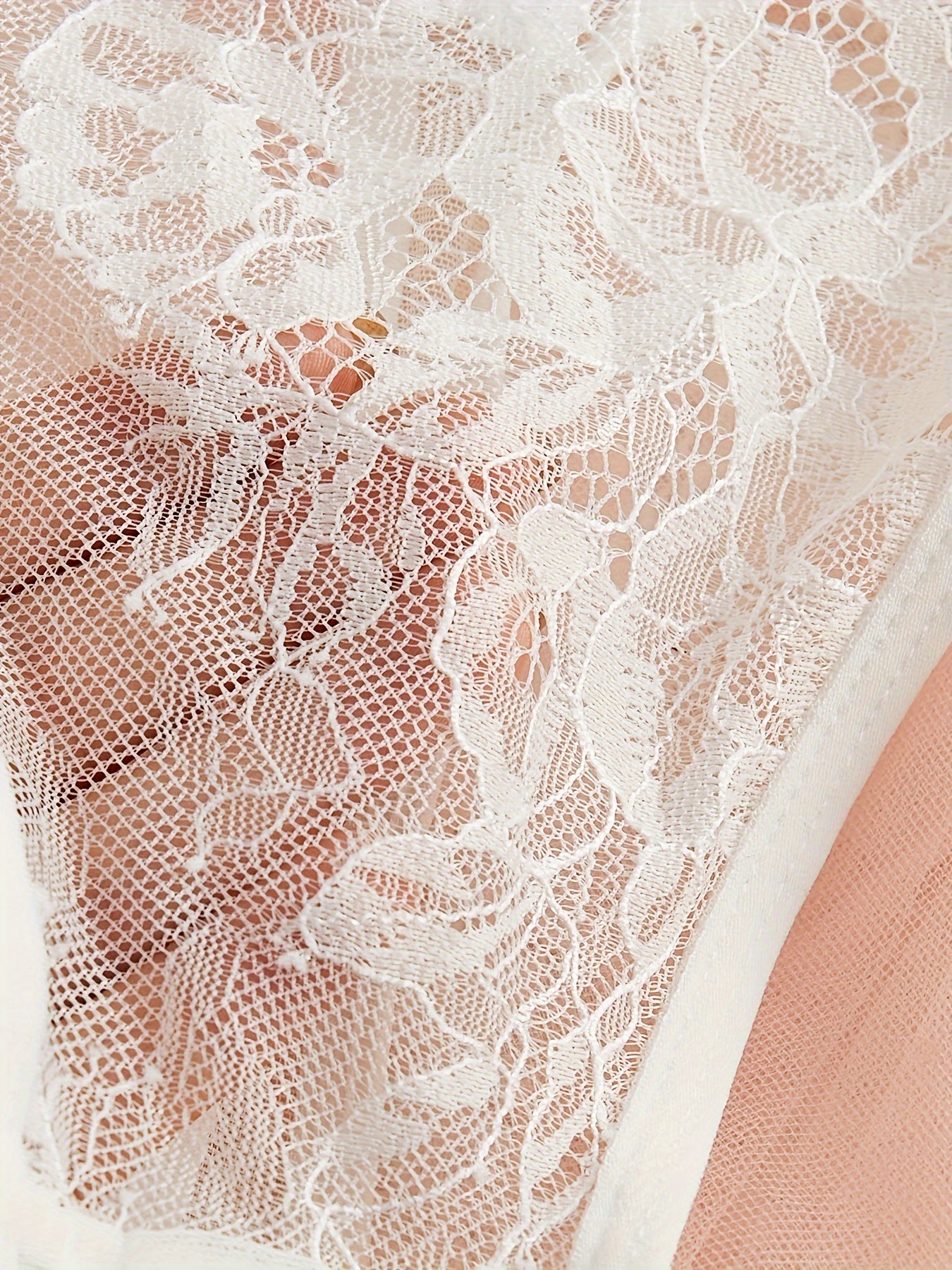 Women's Floral Lace Lingerie Set Bra Thong Garter Belt Stockings