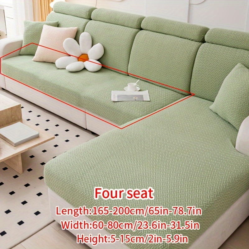 Современный жаккардовый чехол для дивана, изготовленный из прочного полиэстера и спандекса, не скользит, подходит для домашних животных, легкий в уходе, подходит для кресел и секционных диванов.