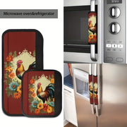 4-to'plam Qo'ycha Tasviri Muzlatgich Qo'lqoplari Polyester Antiskid Oshxona Dekori