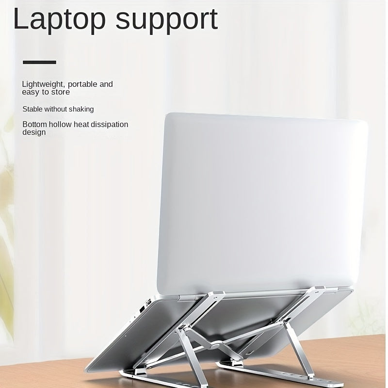 Aluminum Laptop Stand Foldable Adjustable Height Ventilated for 9-15.6 Inch Devices