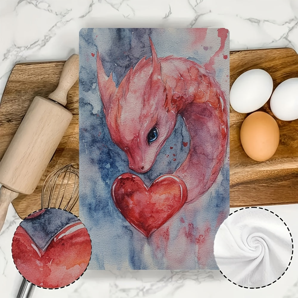 Set of 2 Ultra-Soft Absorbent Kitchen Towels for Dish Drying and Holiday Decor