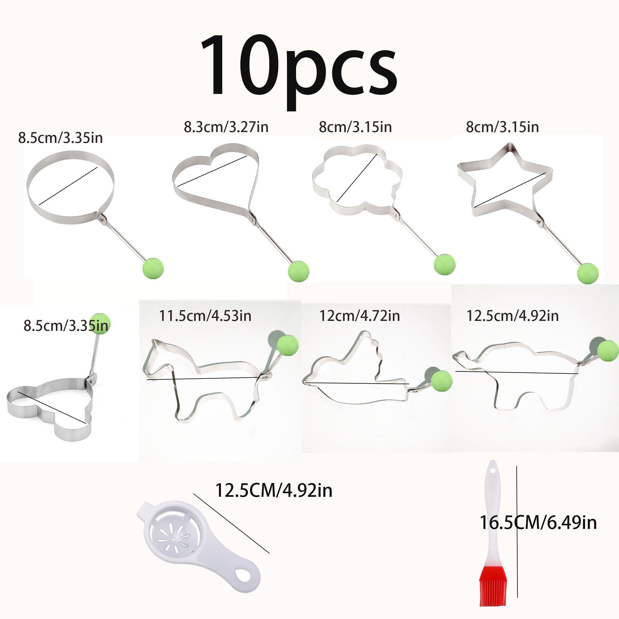 Stainless Steel Fried Egg Rings Pancake Shapers Omelette Molds Kitchen Utensils Set